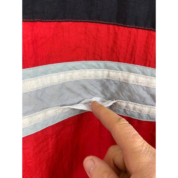 90s Vintage Chicago Bulls NBA Starter Pullover 1/4 Zip Jacket Red XLarge 6700 - Picture 15 of 16